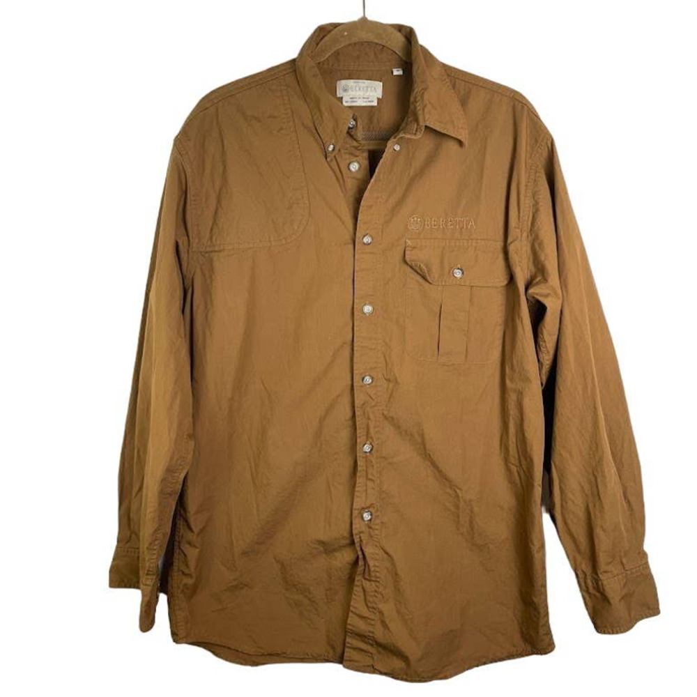 Beretta Men's Casual Button-Down Shirt in Brown